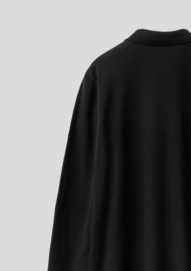  Erkek Siyah Uzun Kol Polo T-Shirt