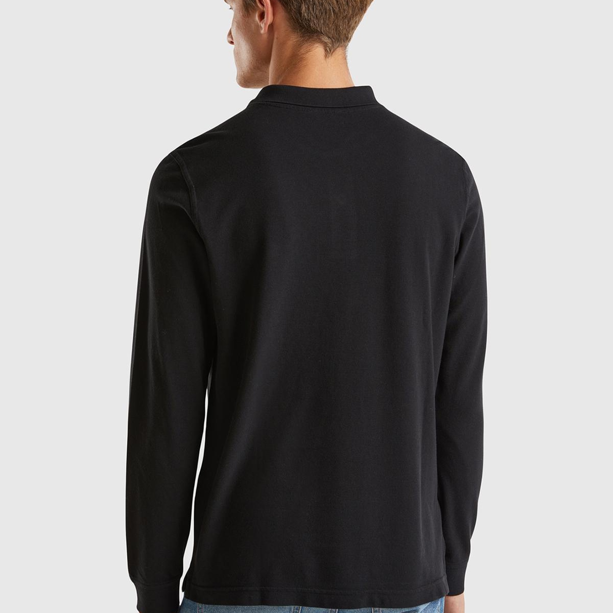 Erkek Siyah Uzun Kol Polo T-Shirt