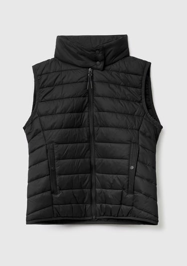  Kadın Siyah Recycled Polyester Dolgulu  Pufa Yelek