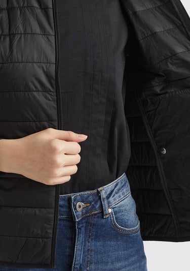  Kadın Siyah Recycled Polyester Dolgulu  Pufa Yelek