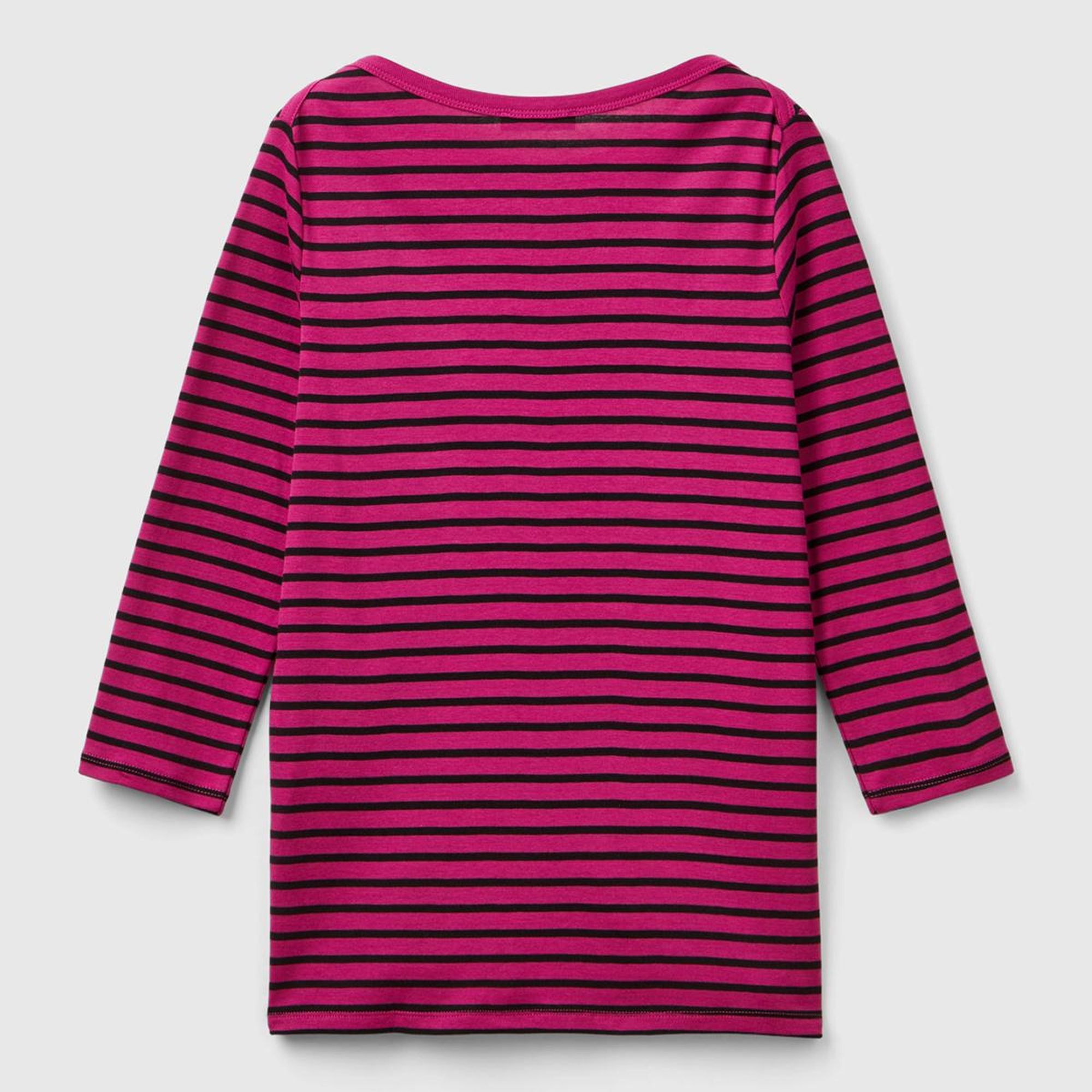 Kadın Mor Mix %100 Pamuk Sol Altı Logolu Uzun Kollu Kayık Yaka T-Shirt