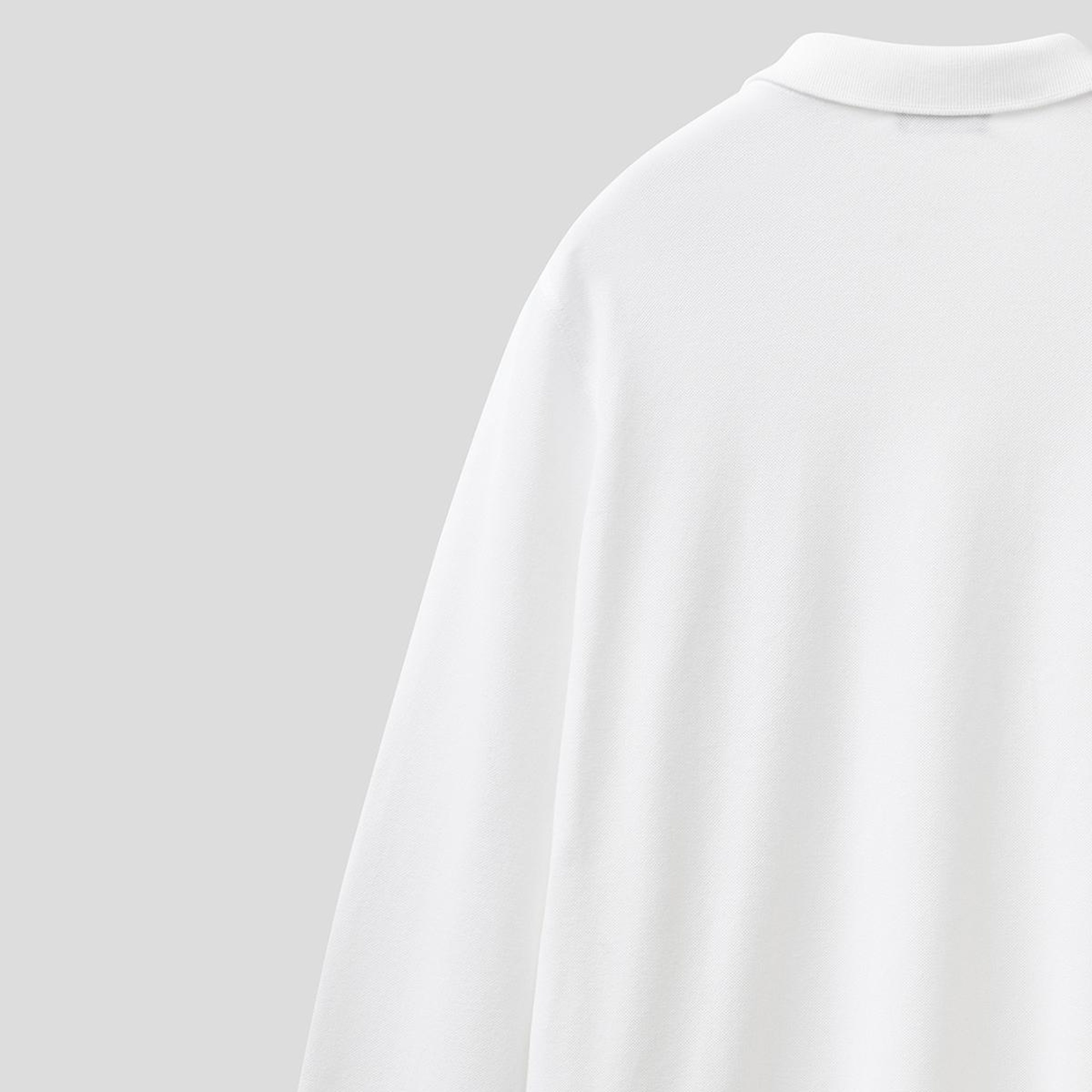 Erkek Beyaz Uzun Kol Polo T-Shirt