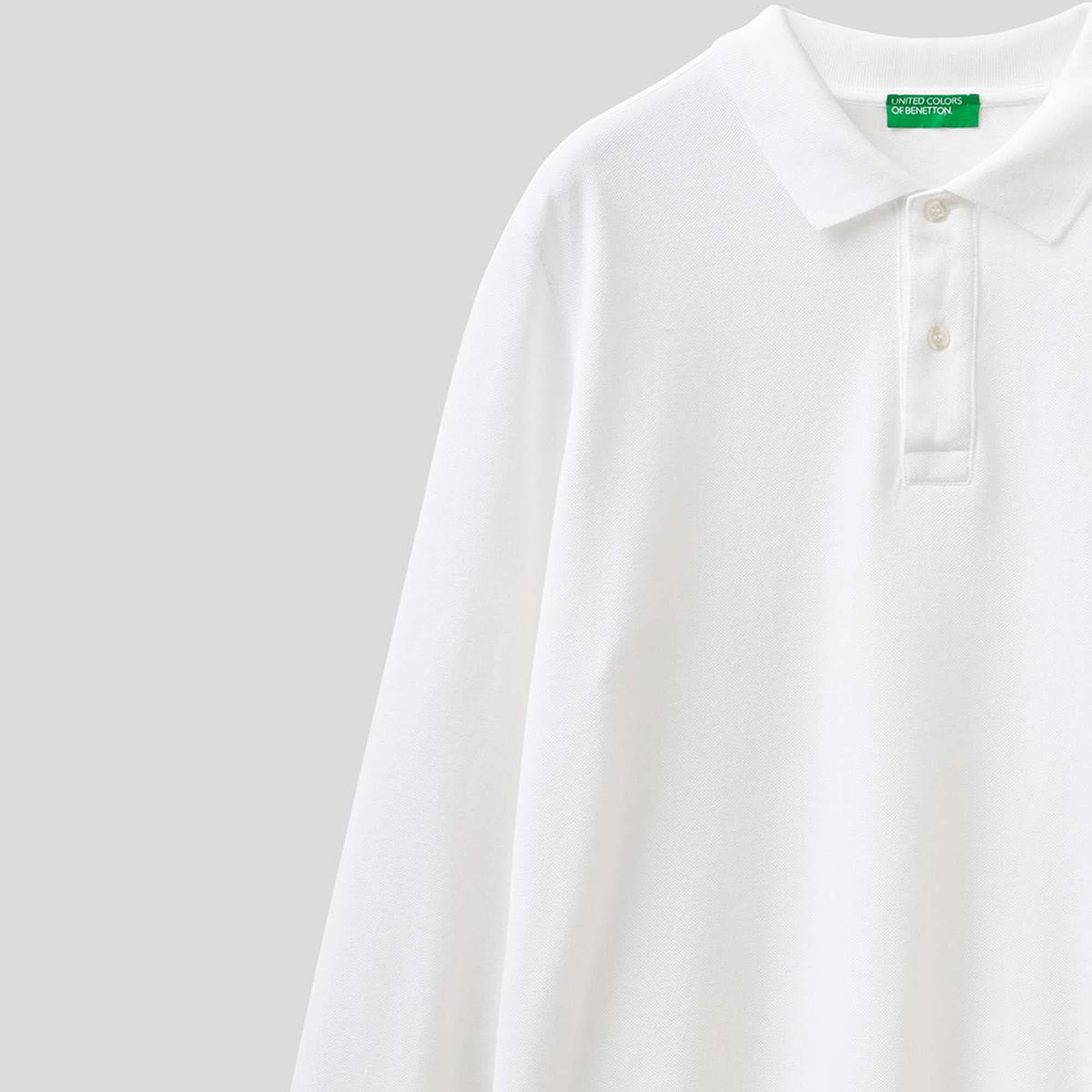 Erkek Beyaz Uzun Kol Polo T-Shirt