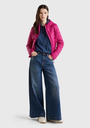  Kadın Fuşya Recycled Polyester Dolgulu  Pufa Mont