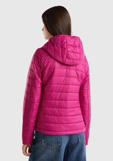  Kadın Fuşya Recycled Polyester Dolgulu  Pufa Mont