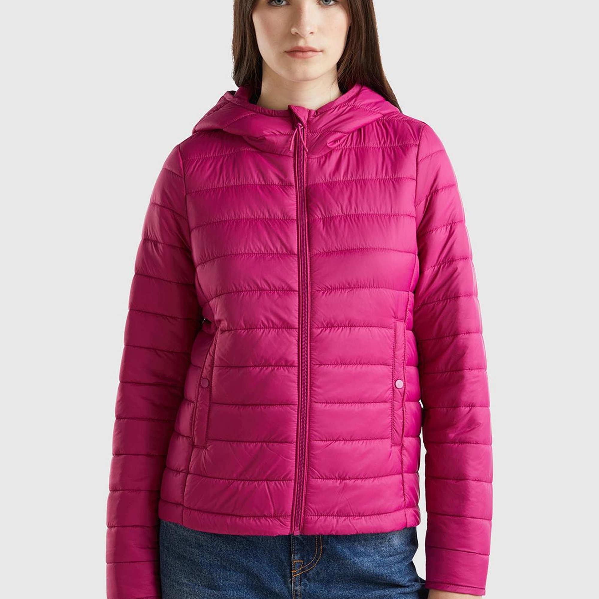 Kadın Fuşya Recycled Polyester Dolgulu  Pufa Mont