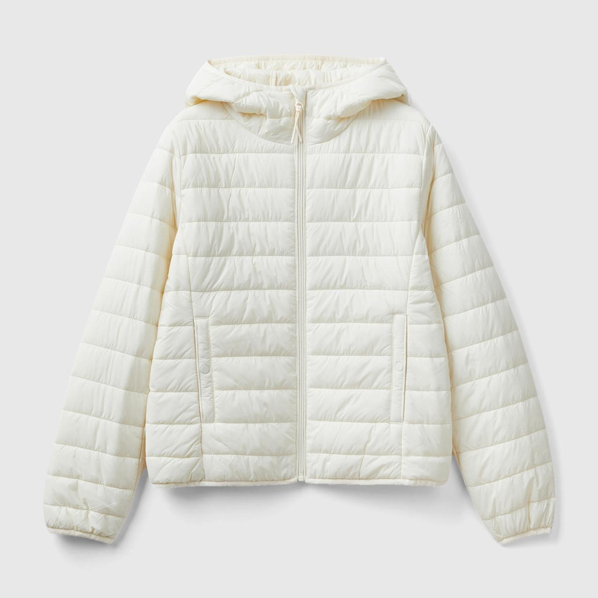 Kadın Krem Recycled Polyester Dolgulu  Pufa Mont