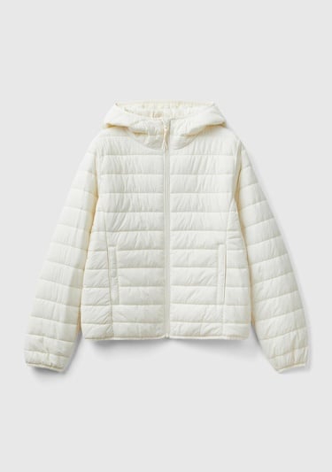  Kadın Krem Recycled Polyester Dolgulu  Pufa Mont