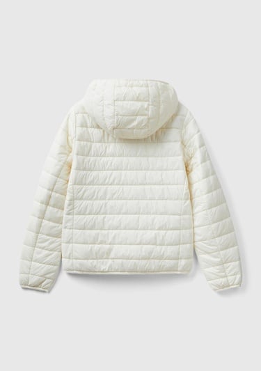  Kadın Krem Recycled Polyester Dolgulu  Pufa Mont