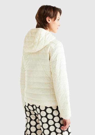  Kadın Krem Recycled Polyester Dolgulu  Pufa Mont