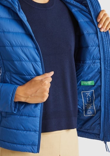  Kadın Gece Mavisi Recycled Polyester Dolgulu  Pufa Mont