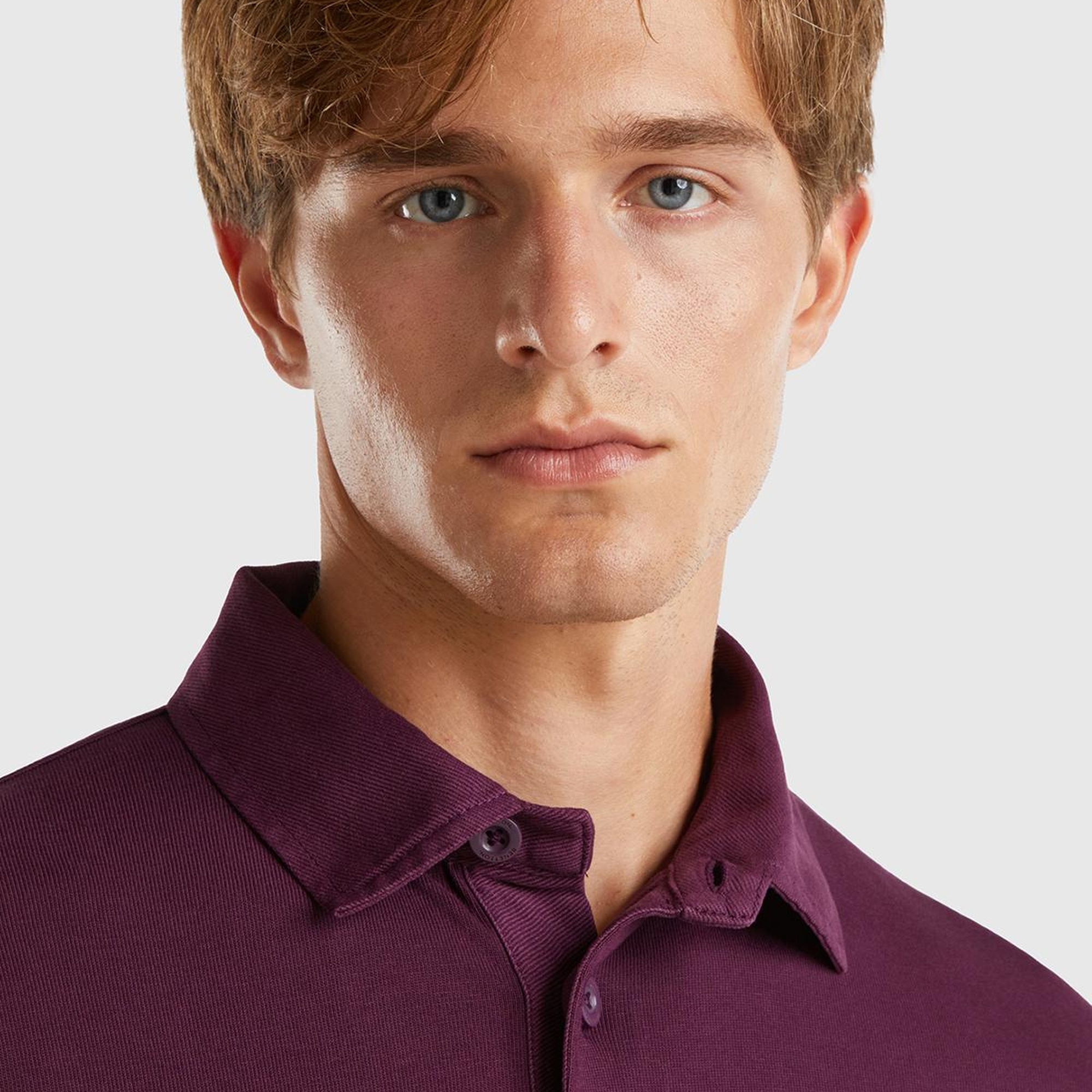 Erkek Bordo %100 Pamuk Önü Logo Detaylı Düğmeli Polo Yaka T-Shirt