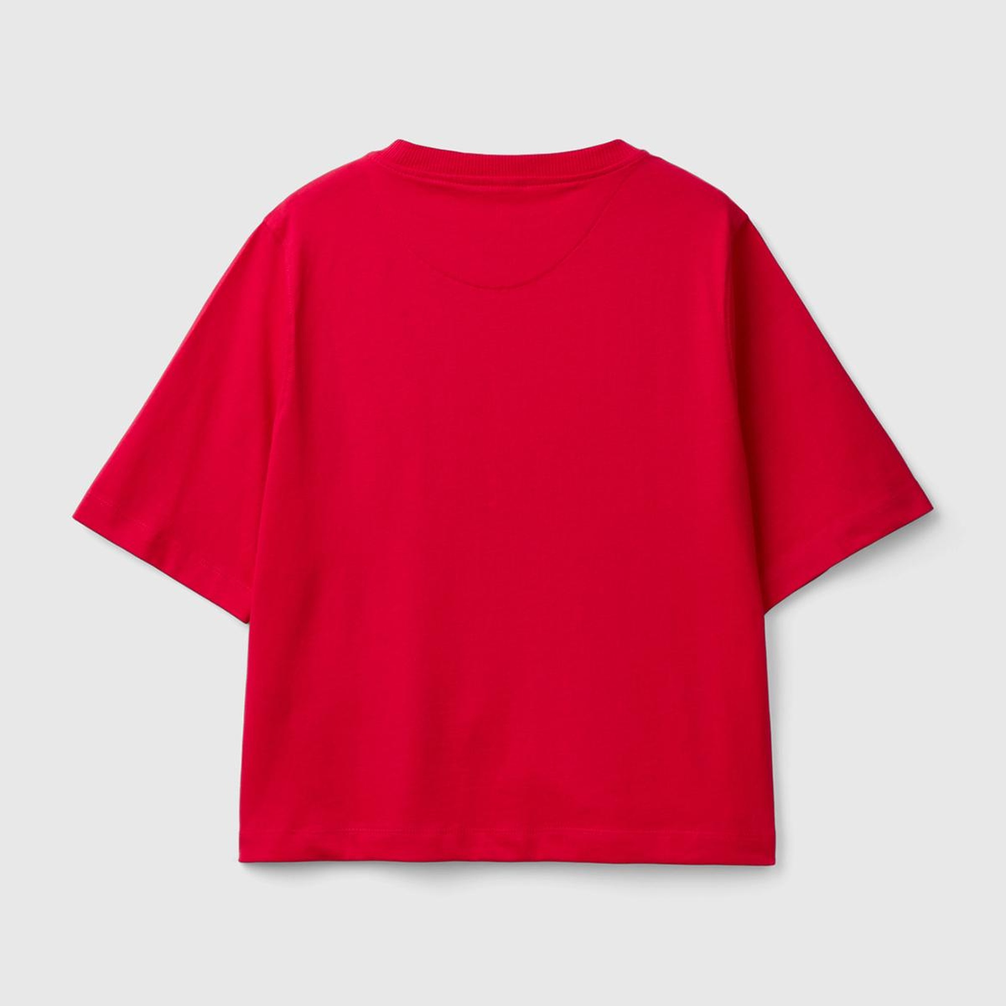 Kadın Kırmızı %100 Koton Boxy Fit T-Shirt