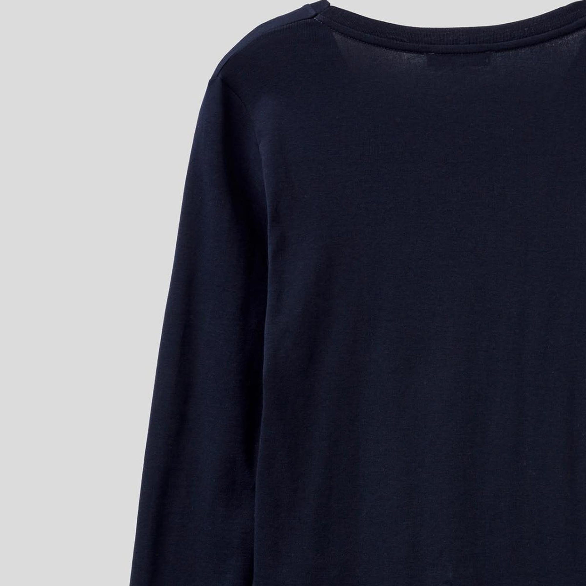 Kadın Lacivert Basic V Yaka Uzun Kollu T-Shirt