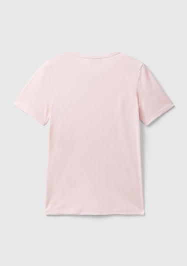  Kadın Toz Pembe %100 Koton Basic Kısa Kollu Bisiklet Yaka T-Shirt