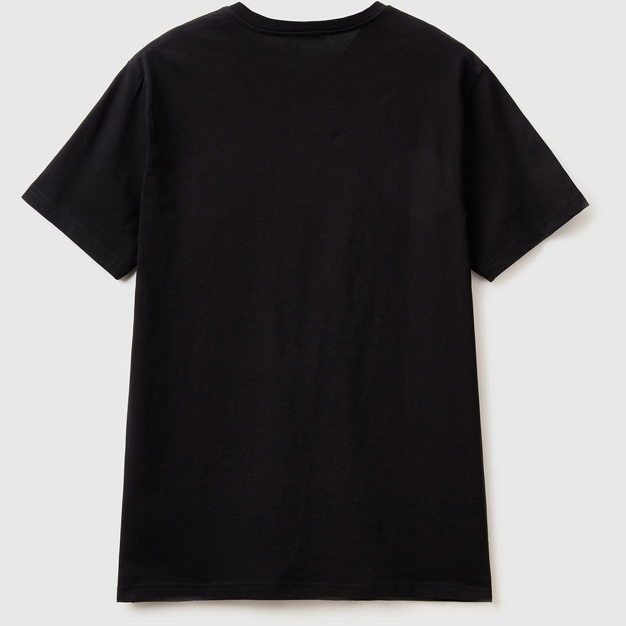 Erkek Siyah %100 Koton V Yaka Basic T-Shirt