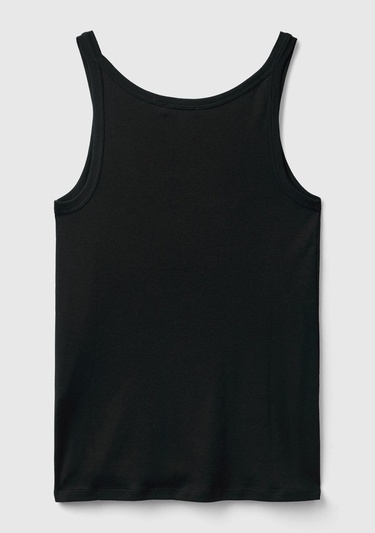  Kadın Siyah %100 Koton Basic Atlet