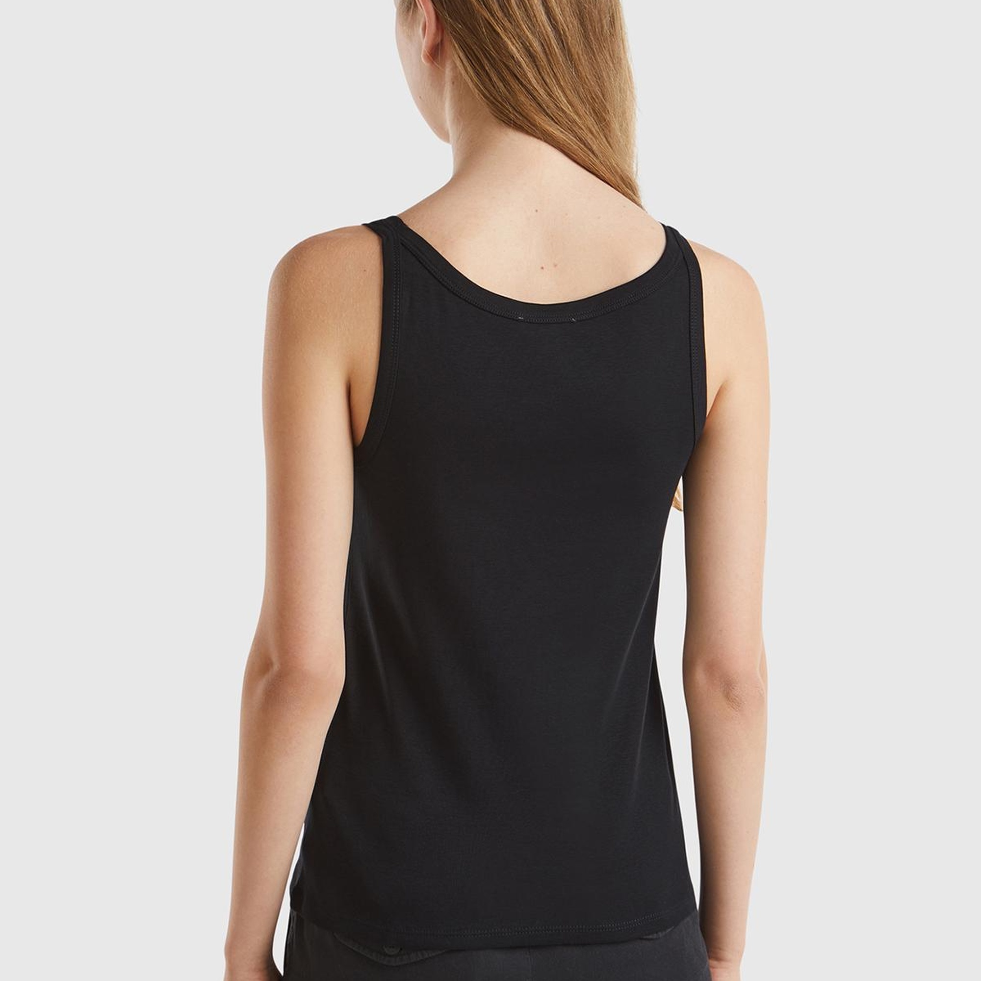 Kadın Siyah %100 Koton Basic Atlet