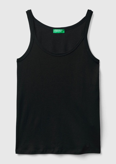  Kadın Siyah %100 Koton Basic Atlet