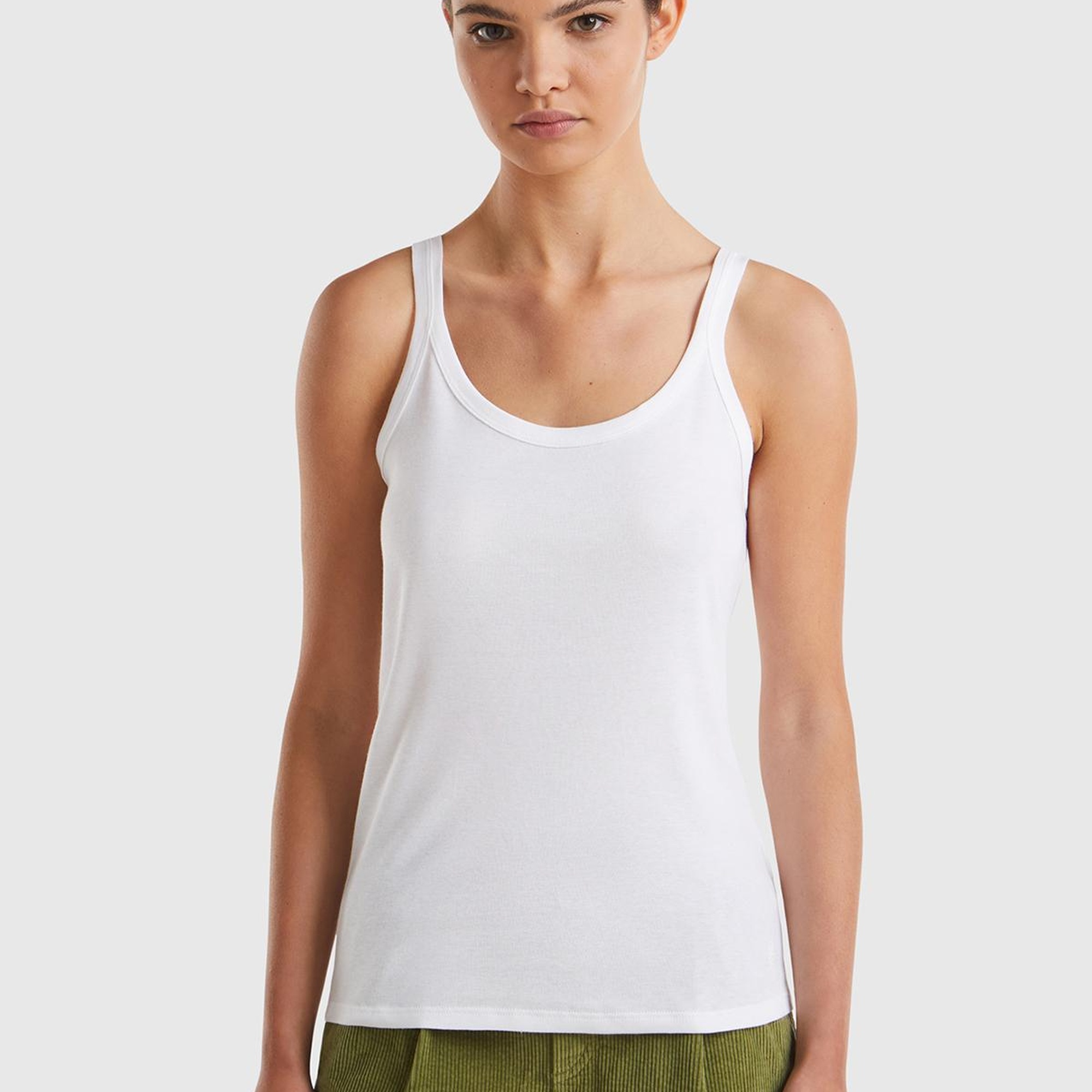 Kadın Beyaz %100 Koton Basic Atlet