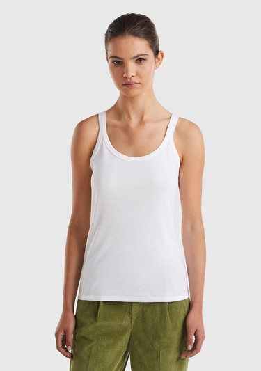  Kadın Beyaz %100 Koton Basic Atlet