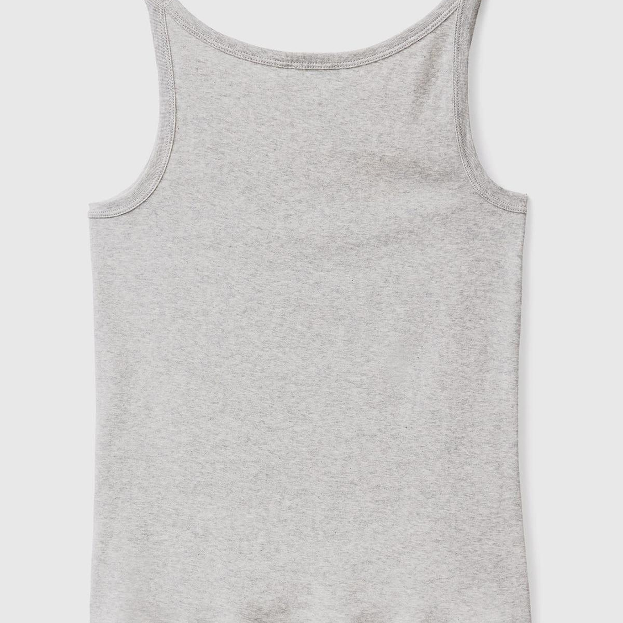 Kadın Gri Melanj %100 Koton Basic Atlet