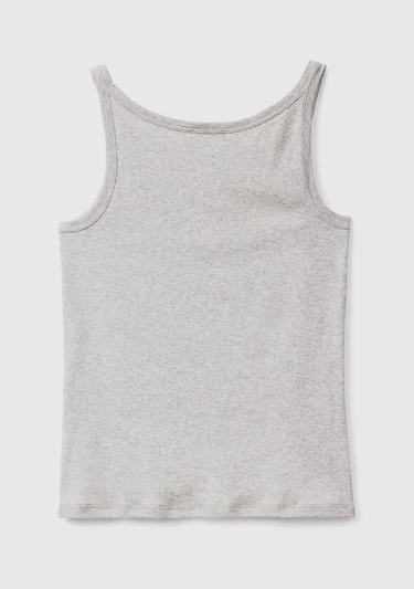  Kadın Gri Melanj %100 Koton Basic Atlet