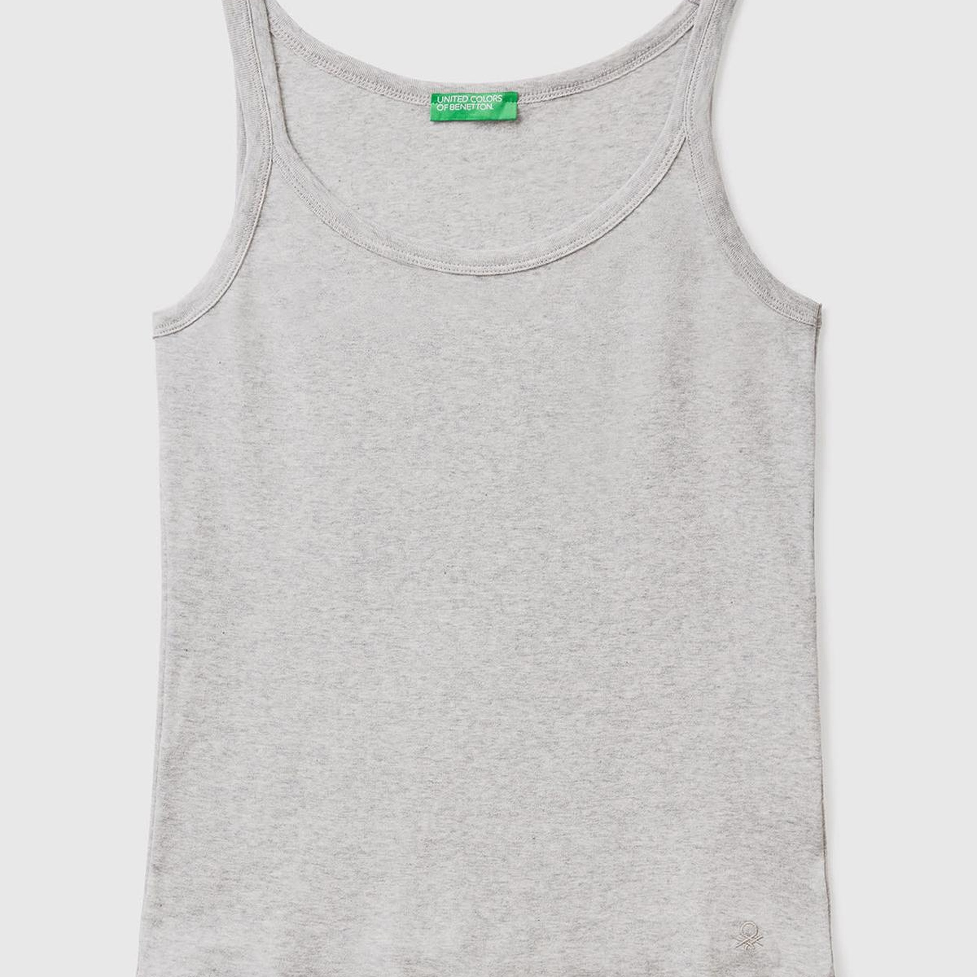 Kadın Gri Melanj %100 Koton Basic Atlet