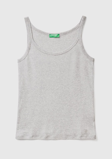  Kadın Gri Melanj %100 Koton Basic Atlet