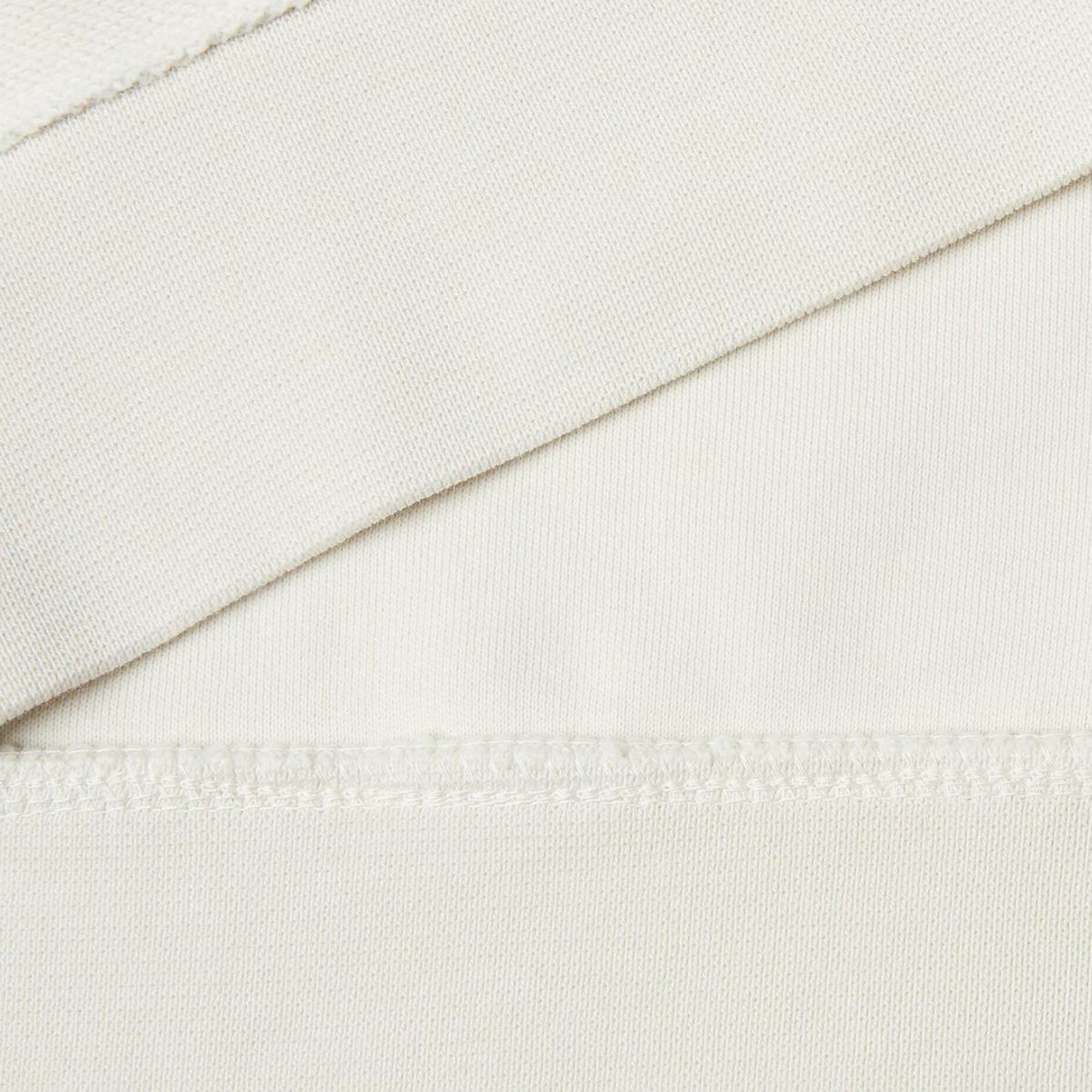 Erkek Beyaz Pamuk Karışımlı Önü Logo Detaylı Bisiklet Yaka Sweatshirt