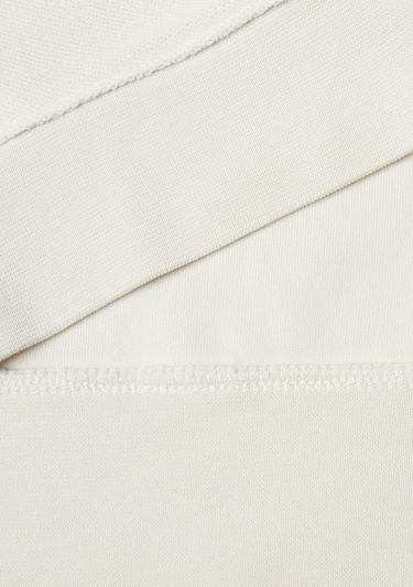  Erkek Beyaz Pamuk Karışımlı Önü Logo Detaylı Bisiklet Yaka Sweatshirt