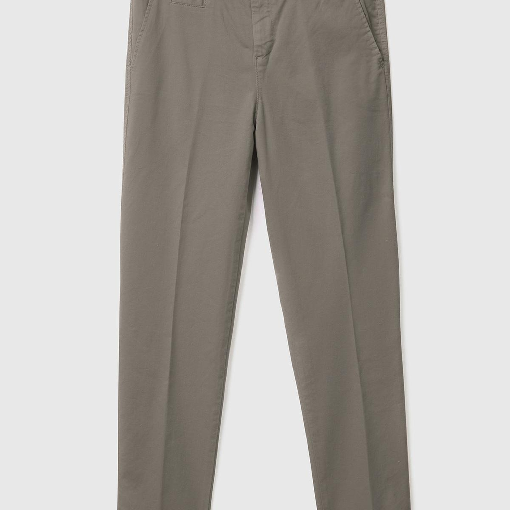 Kadın Gri Elastanlı Basic Chino Pantolon