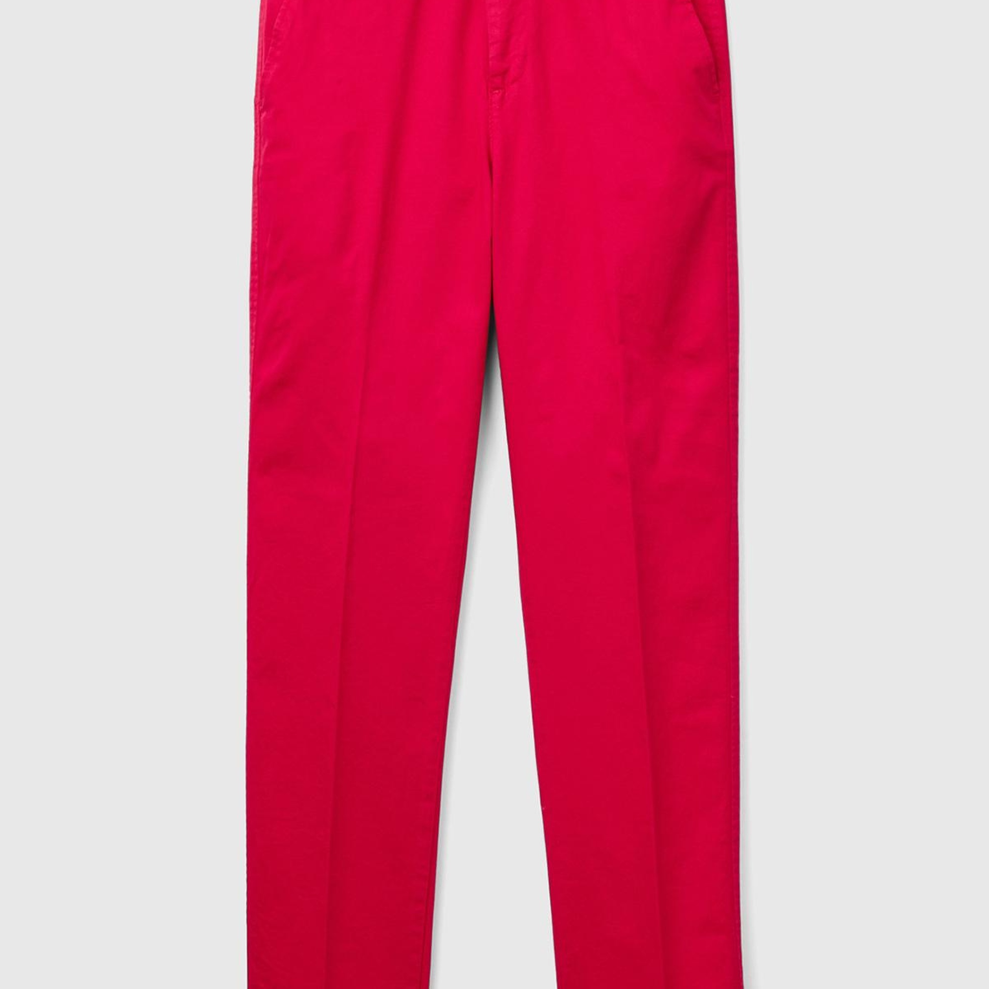 Kadın Kırmızı Elastanlı Basic Chino Pantolon