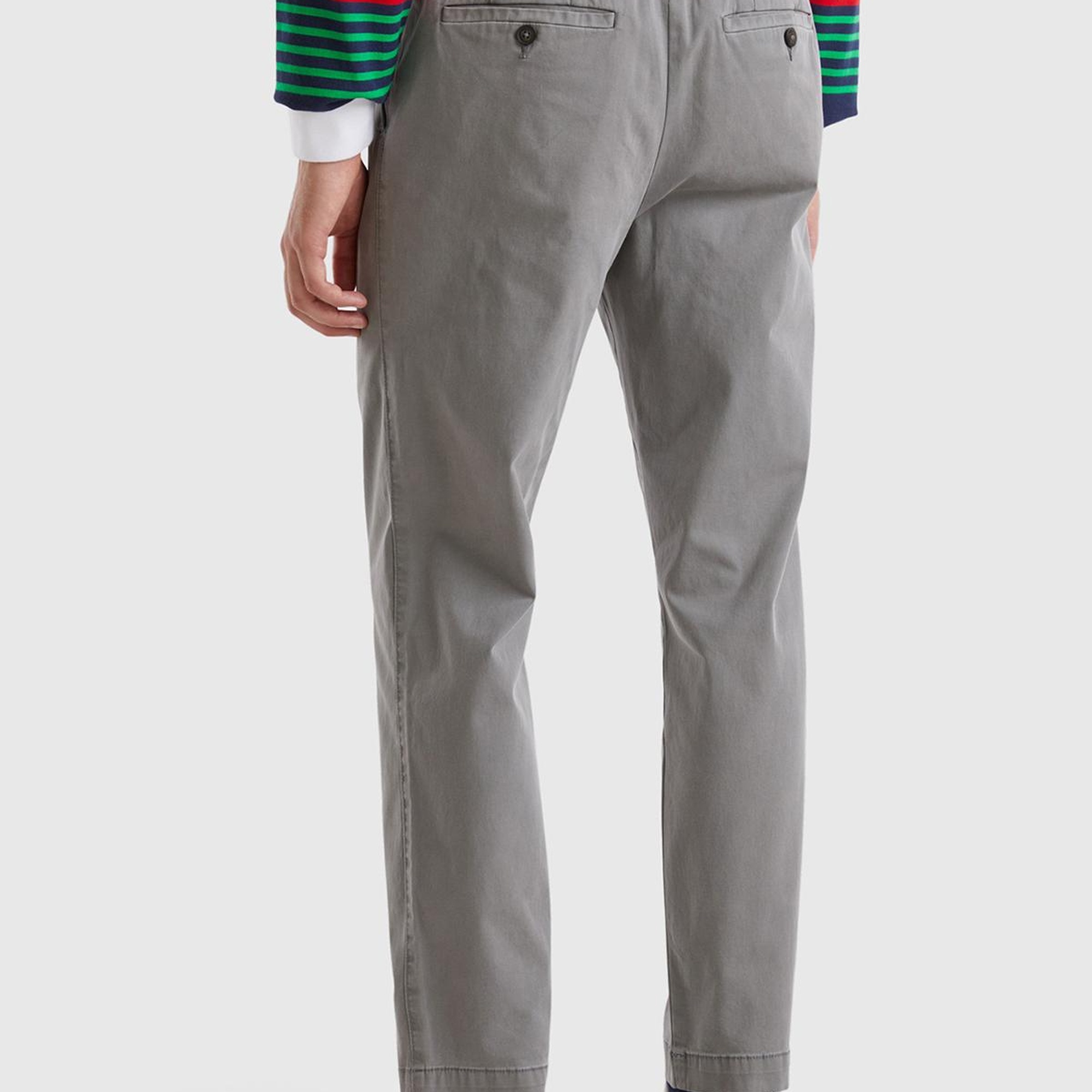 Erkek Antrasit Pamuk Karışımlı Yanları ve Arkası Cep Detaylı Pantolon