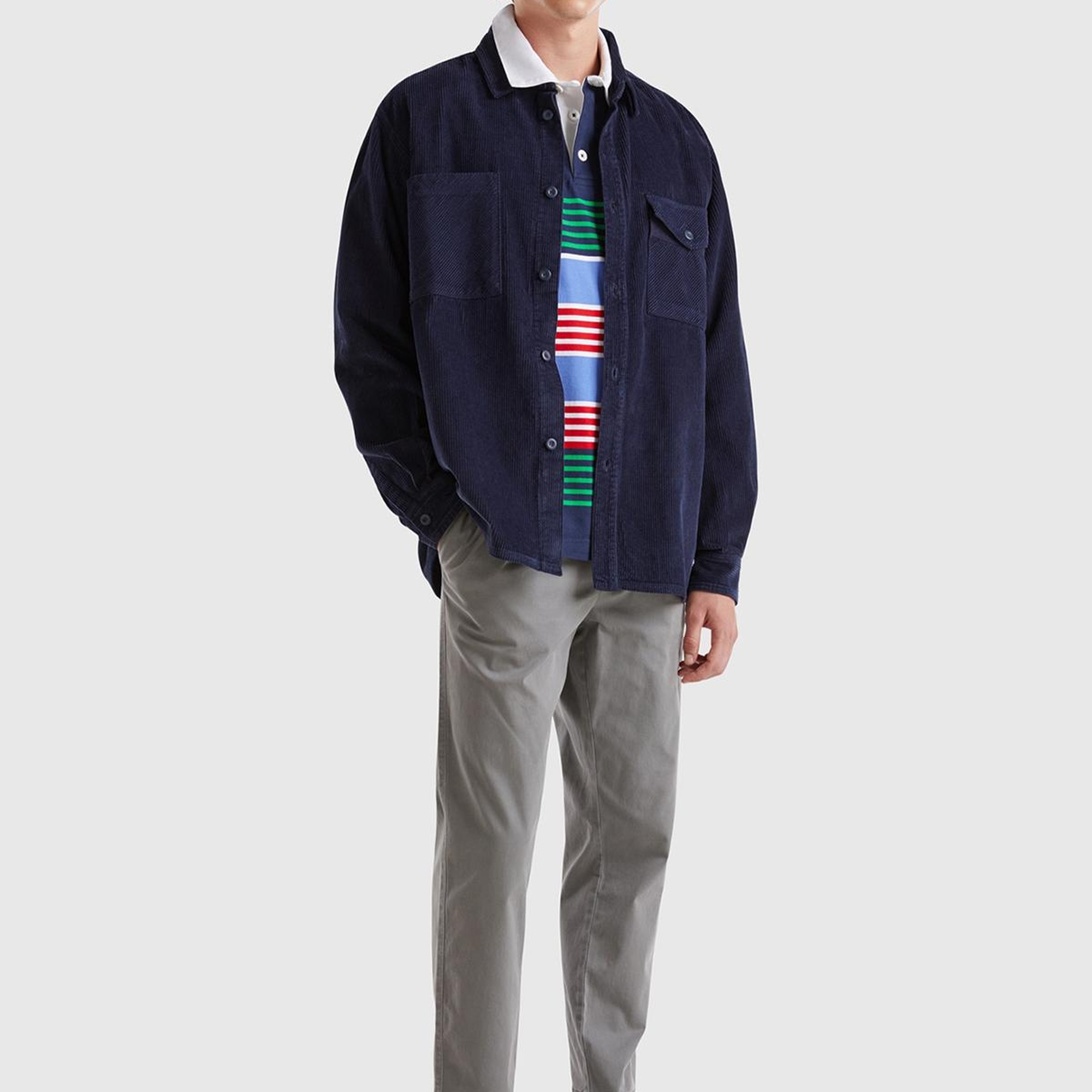 Erkek Antrasit Pamuk Karışımlı Yanları ve Arkası Cep Detaylı Pantolon