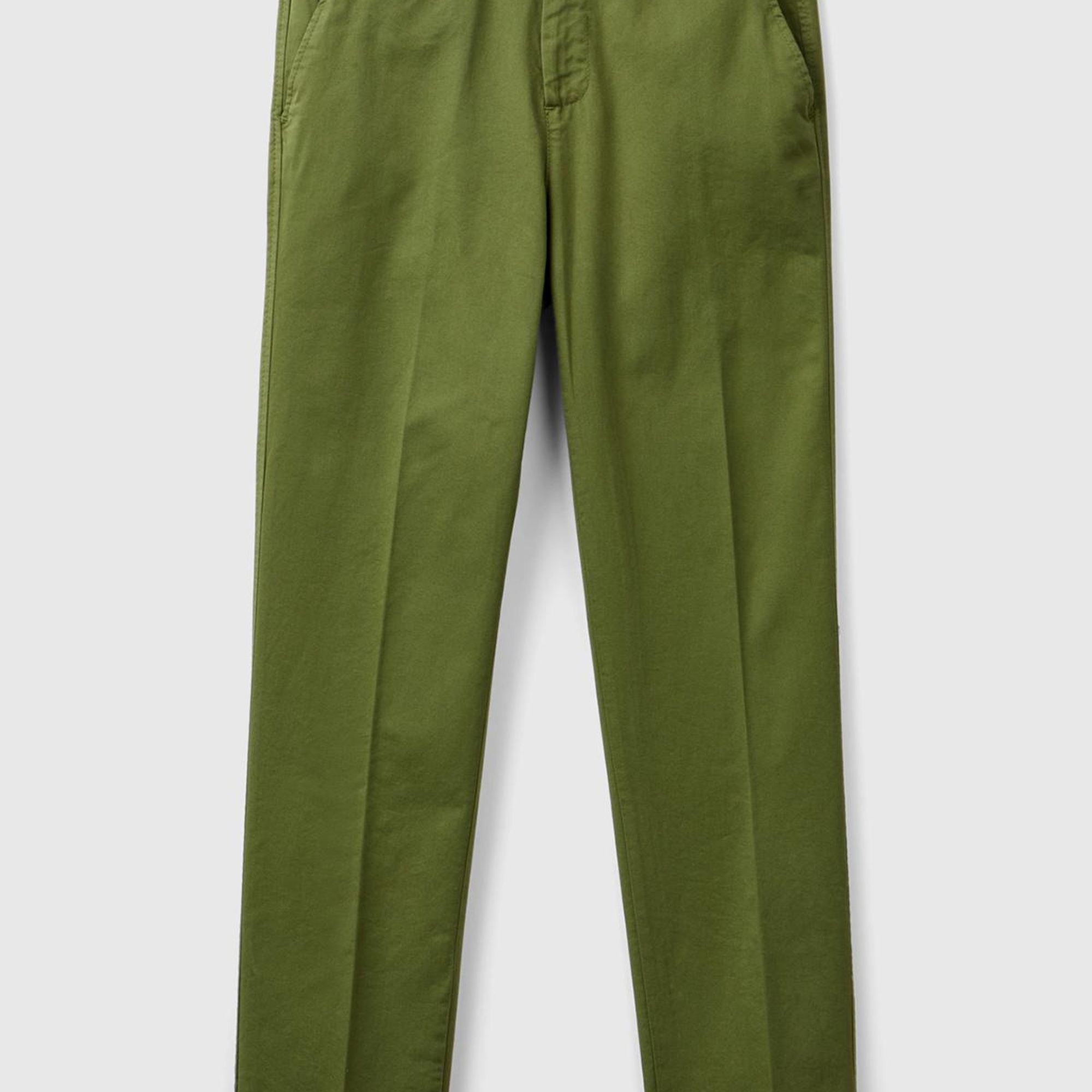 Kadın Haki Elastanlı Basic Chino Pantolon