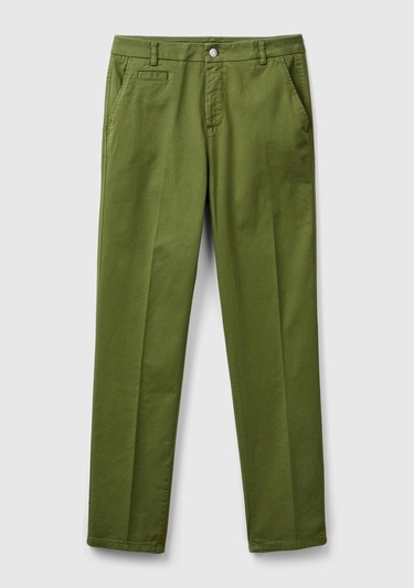  Kadın Haki Elastanlı Basic Chino Pantolon