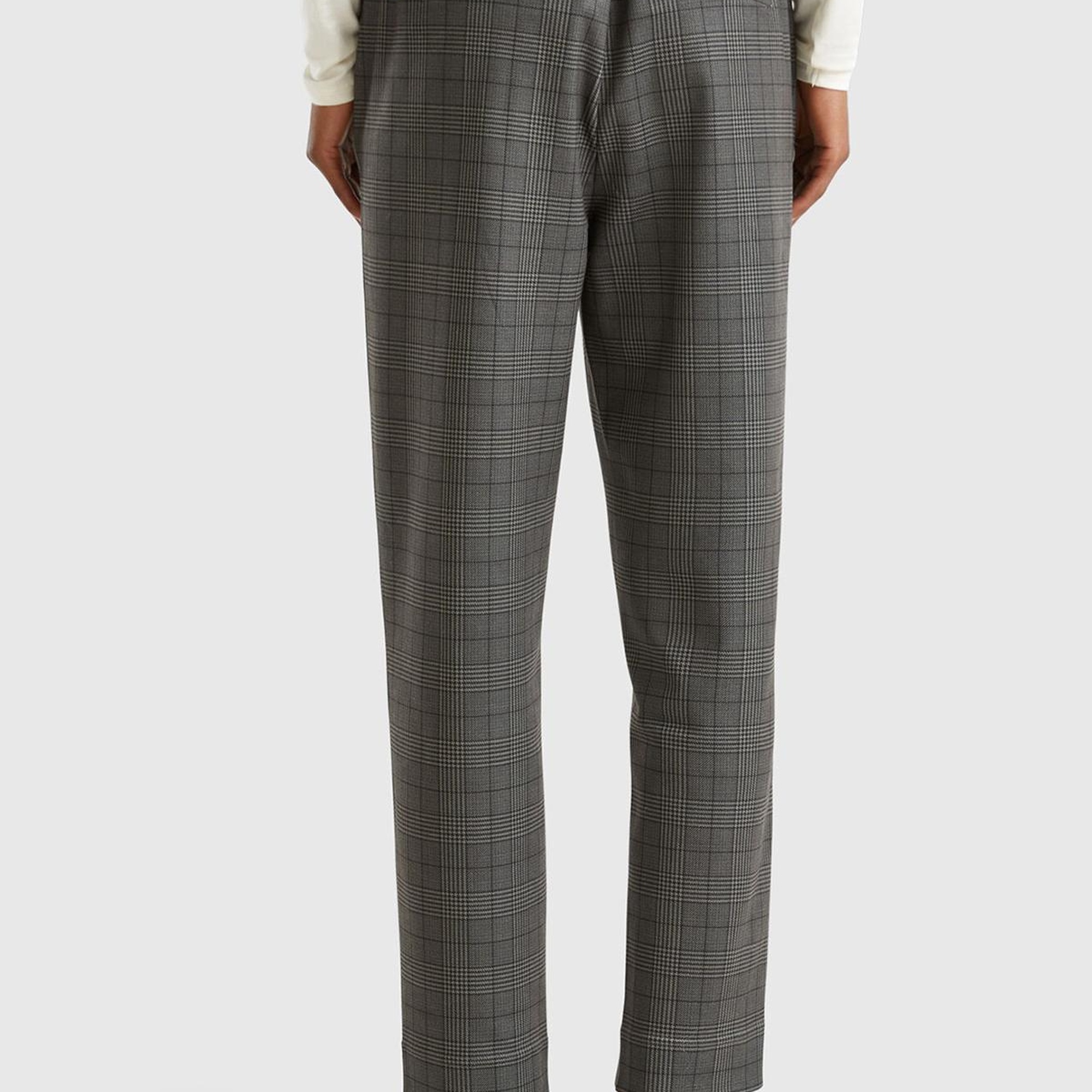 Kadın Antrasit Viskoz Karışımlı Tamamı Desenli Beli Lastikli Pantolon