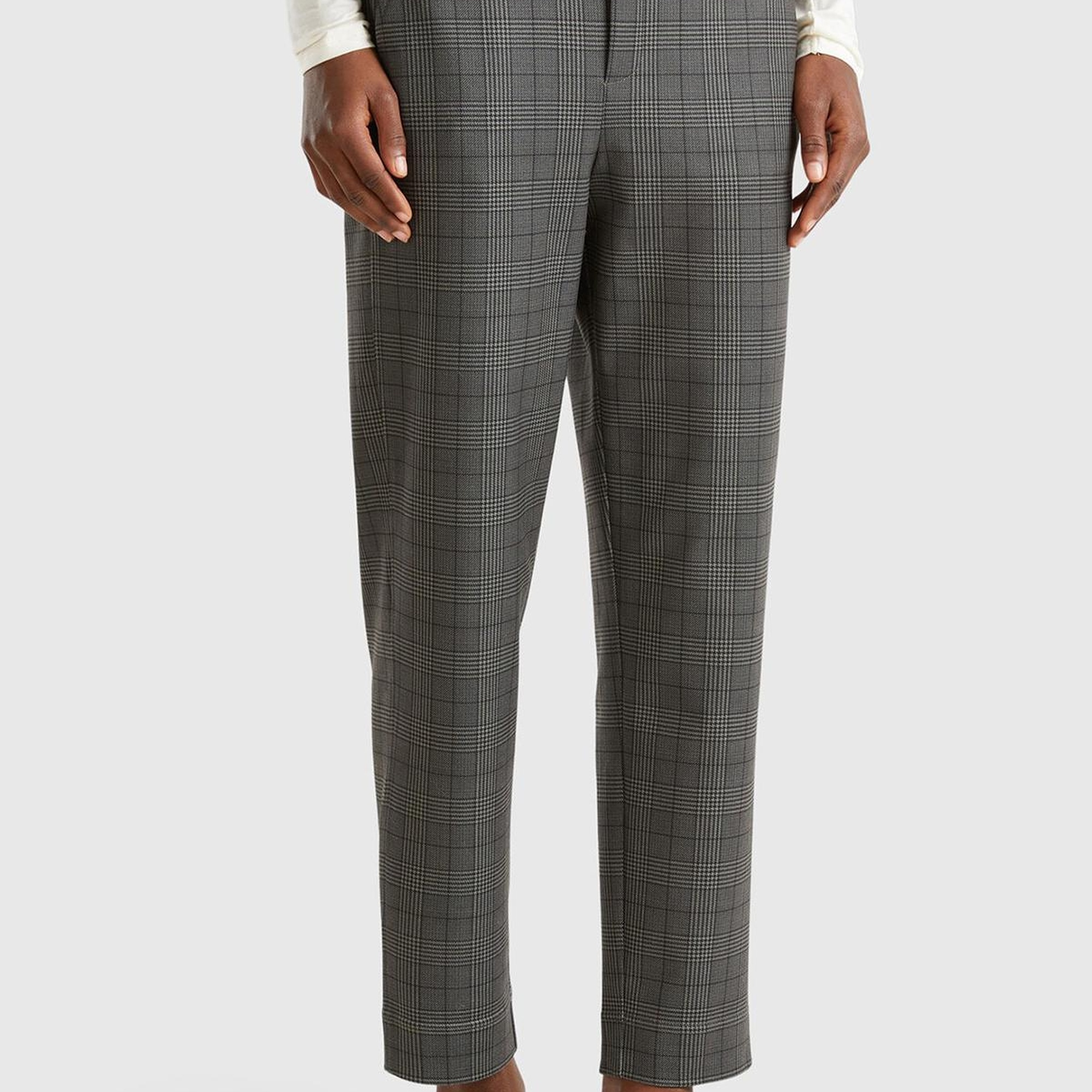 Kadın Antrasit Viskoz Karışımlı Tamamı Desenli Beli Lastikli Pantolon