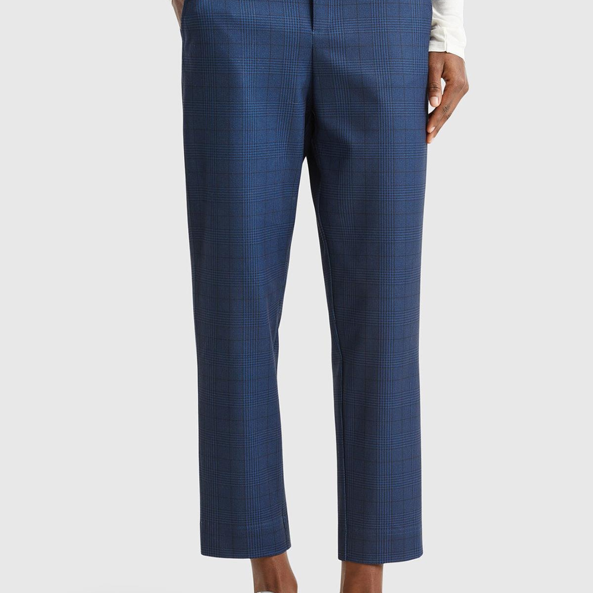 Kadın Lacivert Viskoz Karışımlı Tamamı Desenli Beli Lastikli Pantolon