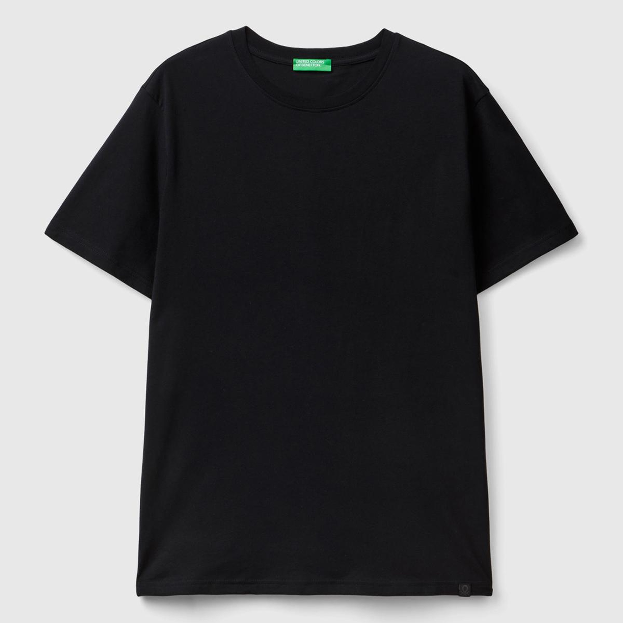 Erkek Siyah %100 Koton Bisiklet Yaka Basic  T-Shirt