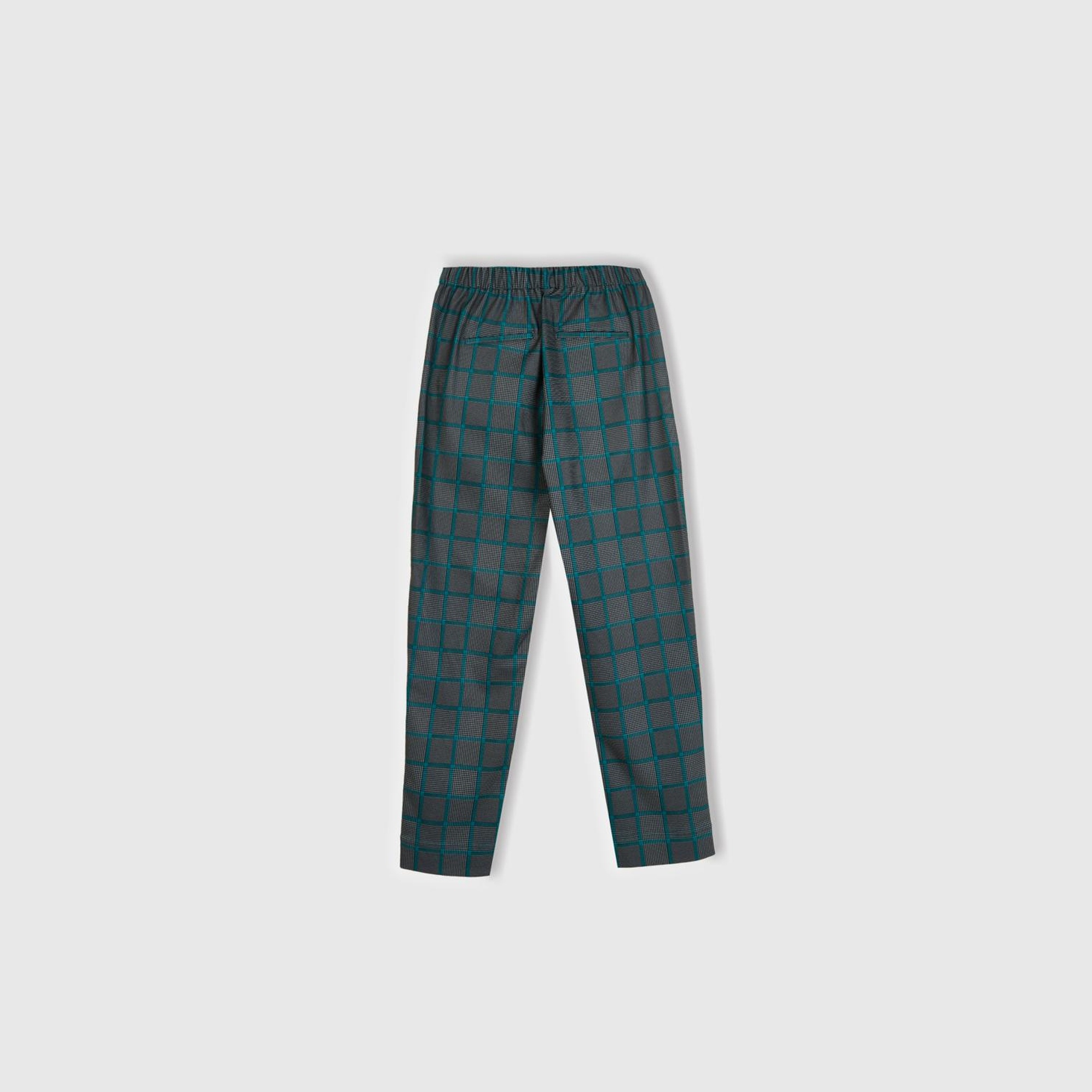 Kadın Gri Mix Viskoz Karışımlı Tamamı Desenli Beli Lastikli Pantolon