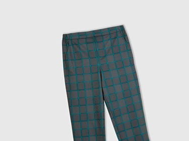  Kadın Gri Mix Viskoz Karışımlı Tamamı Desenli Beli Lastikli Pantolon