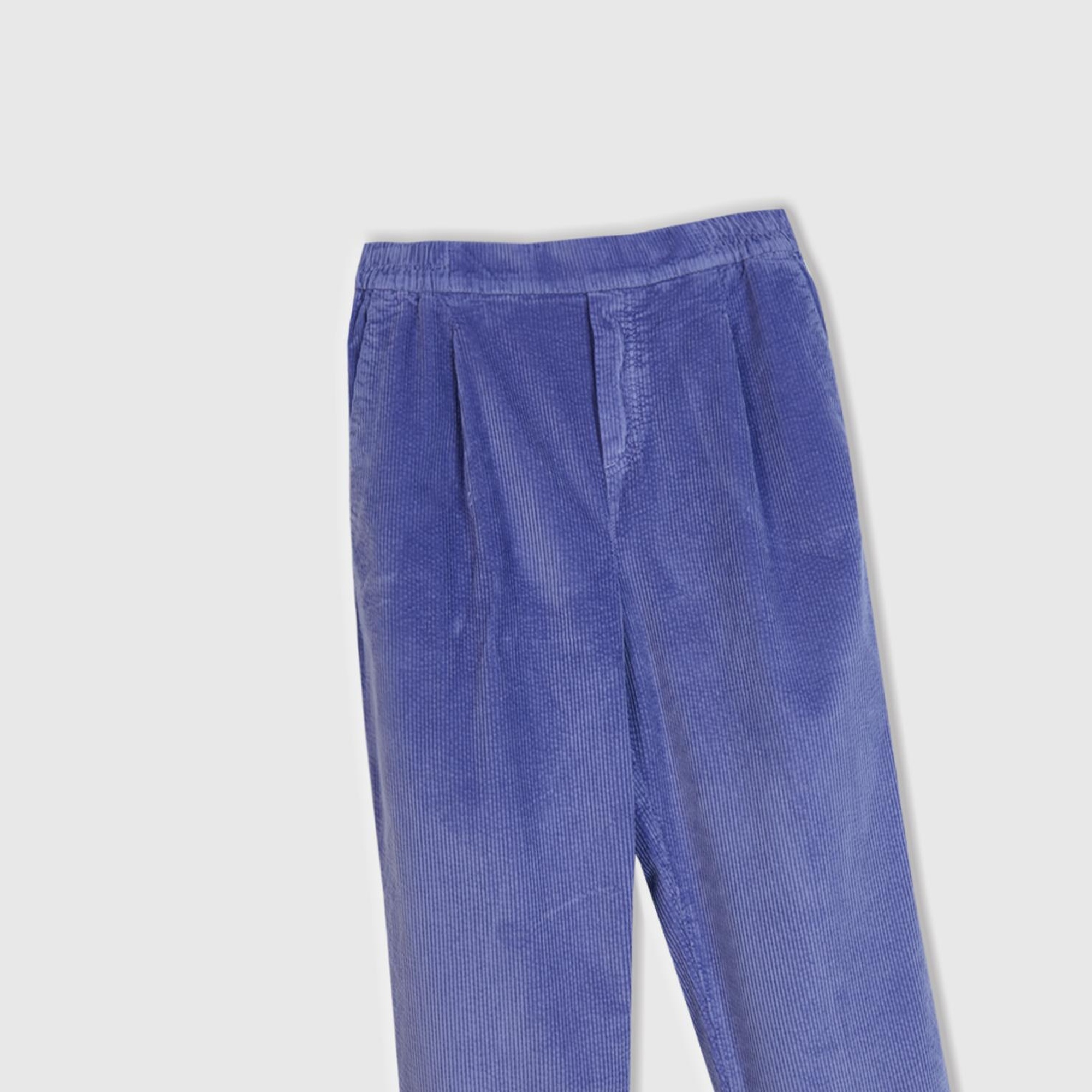 Kadın Mor Beli Lastikli Kadife Pantolon