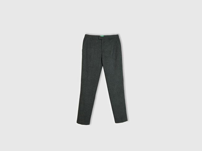  Erkek Antrasit Yün Karışımlı Dar Kesim Pantolon