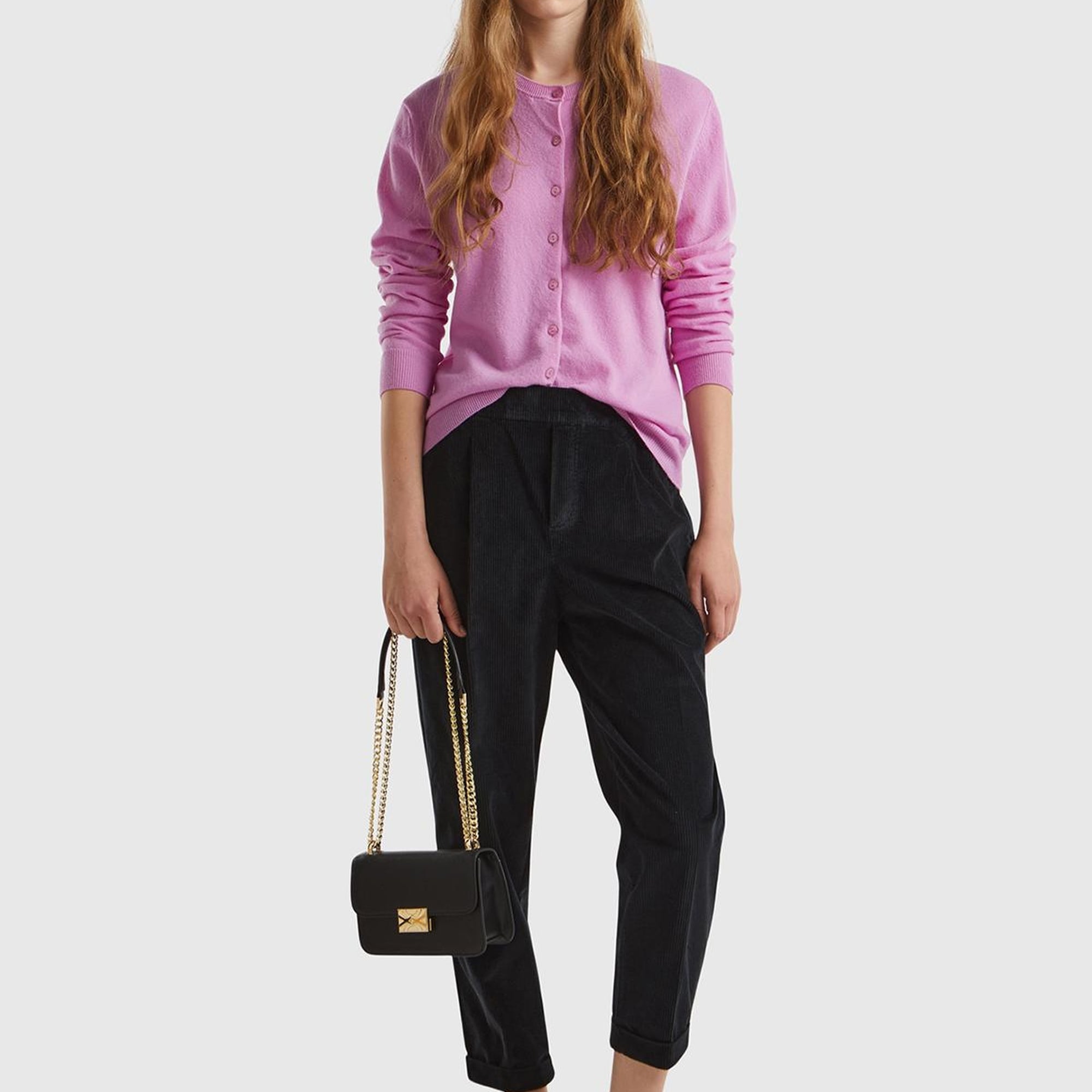 Kadın Siyah Beli Lastikli Kadife Pantolon