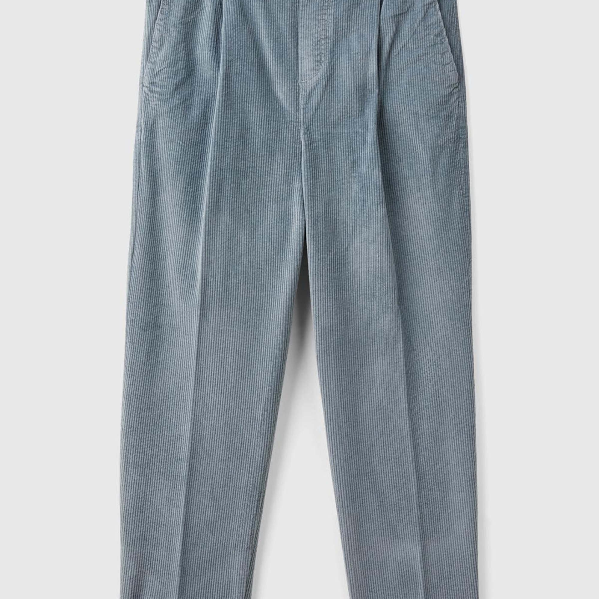 Kadın Gri Beli Lastikli Kadife Pantolon