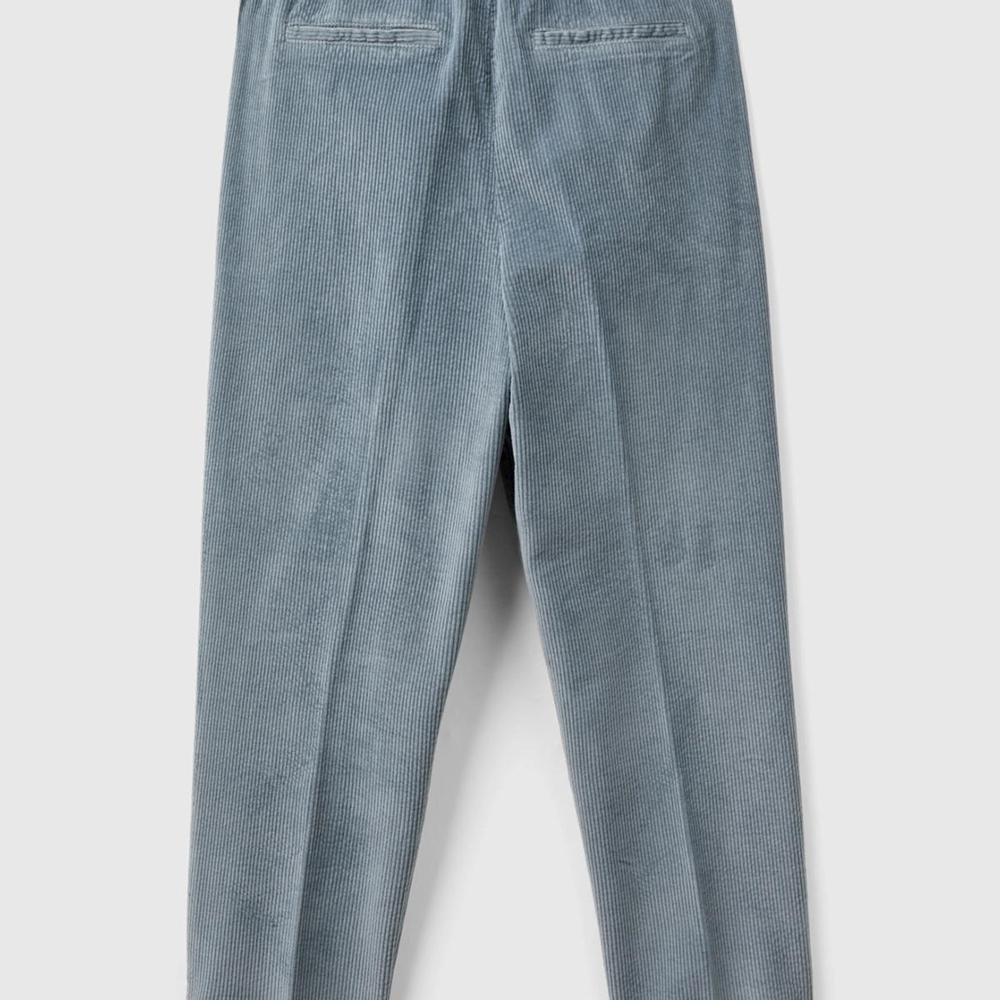 Kadın Gri Beli Lastikli Kadife Pantolon