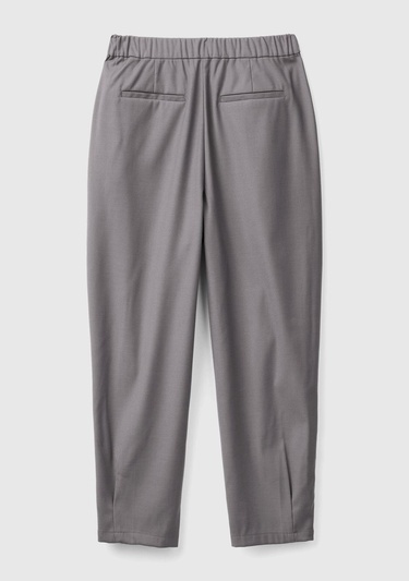  Kadın Antrasit Melanj Yün ve Viskoz Karışımlı Hafif Balon Paçalı Pantolon