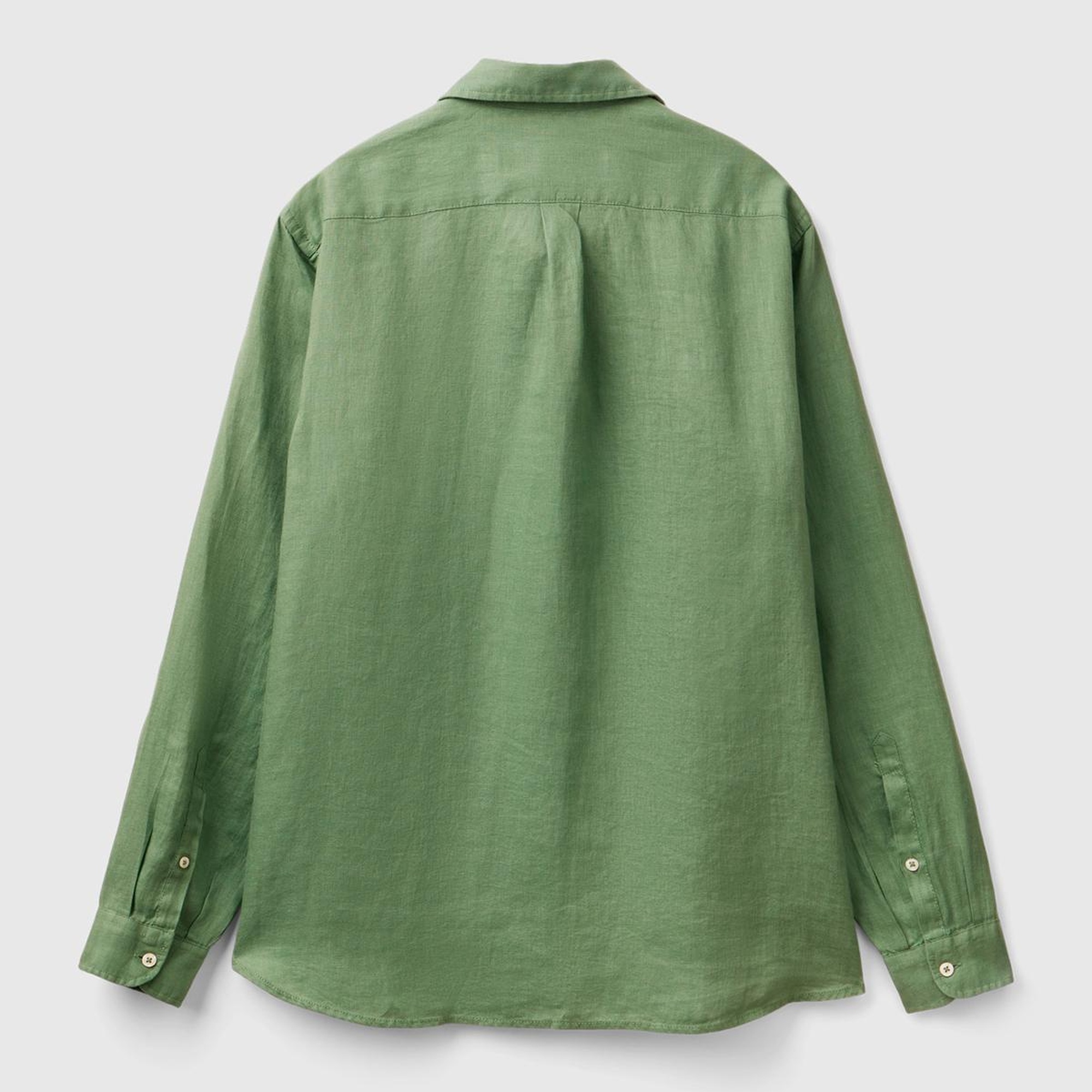 Erkek Mint Yeşili %100 Keten Gömlek